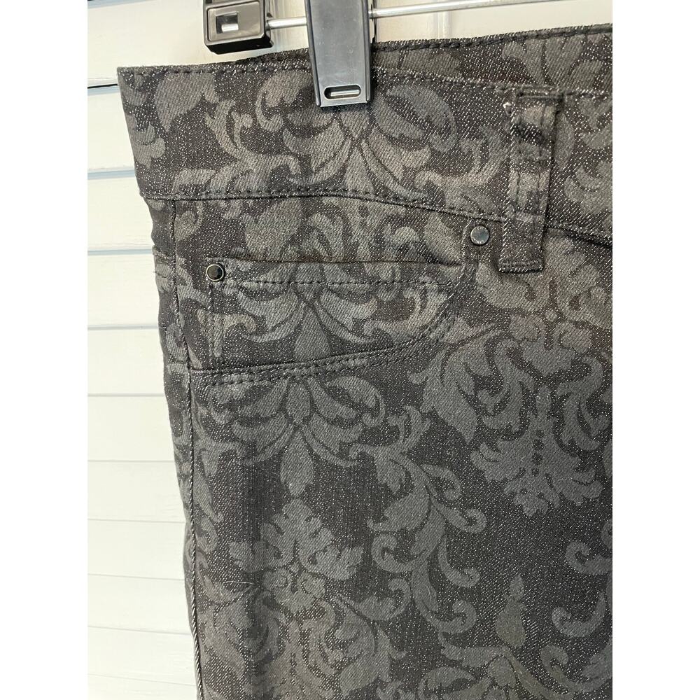 WHBM black on black patterned noir jeans women's size medium - Picture 5 of 5